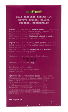 dopink čokoláda - Kávová třešeň 50 g